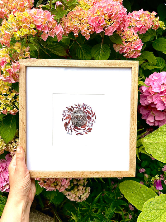 Autumn Hedgehog A5 Watercolour Art Print