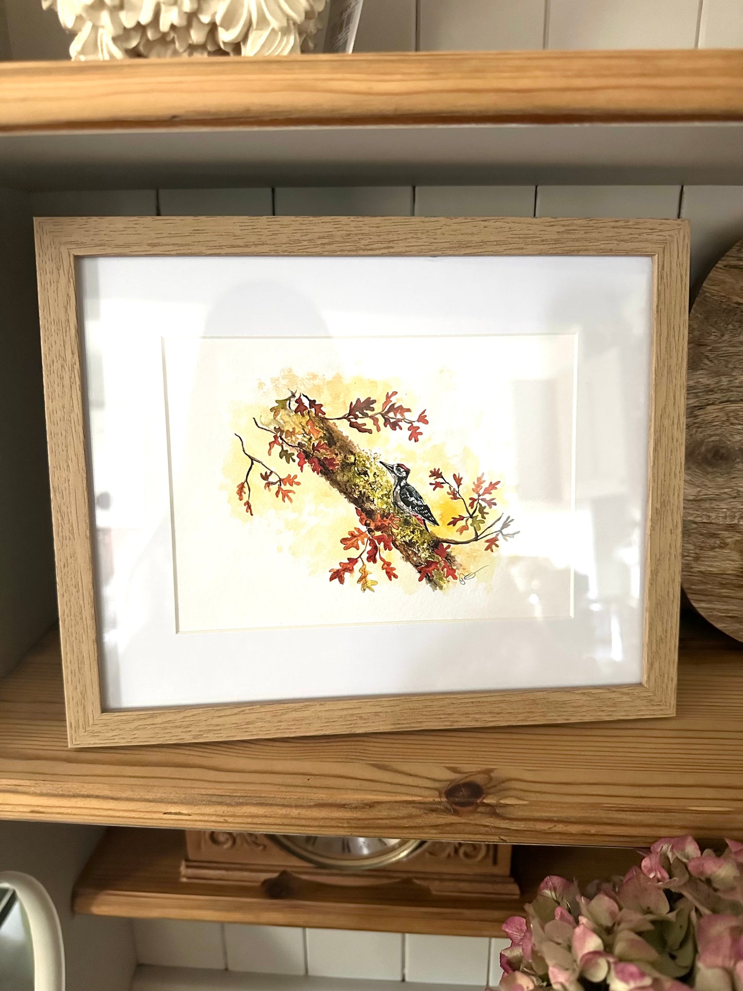 Woodpecker On Oak A5 Watercolour Art Print