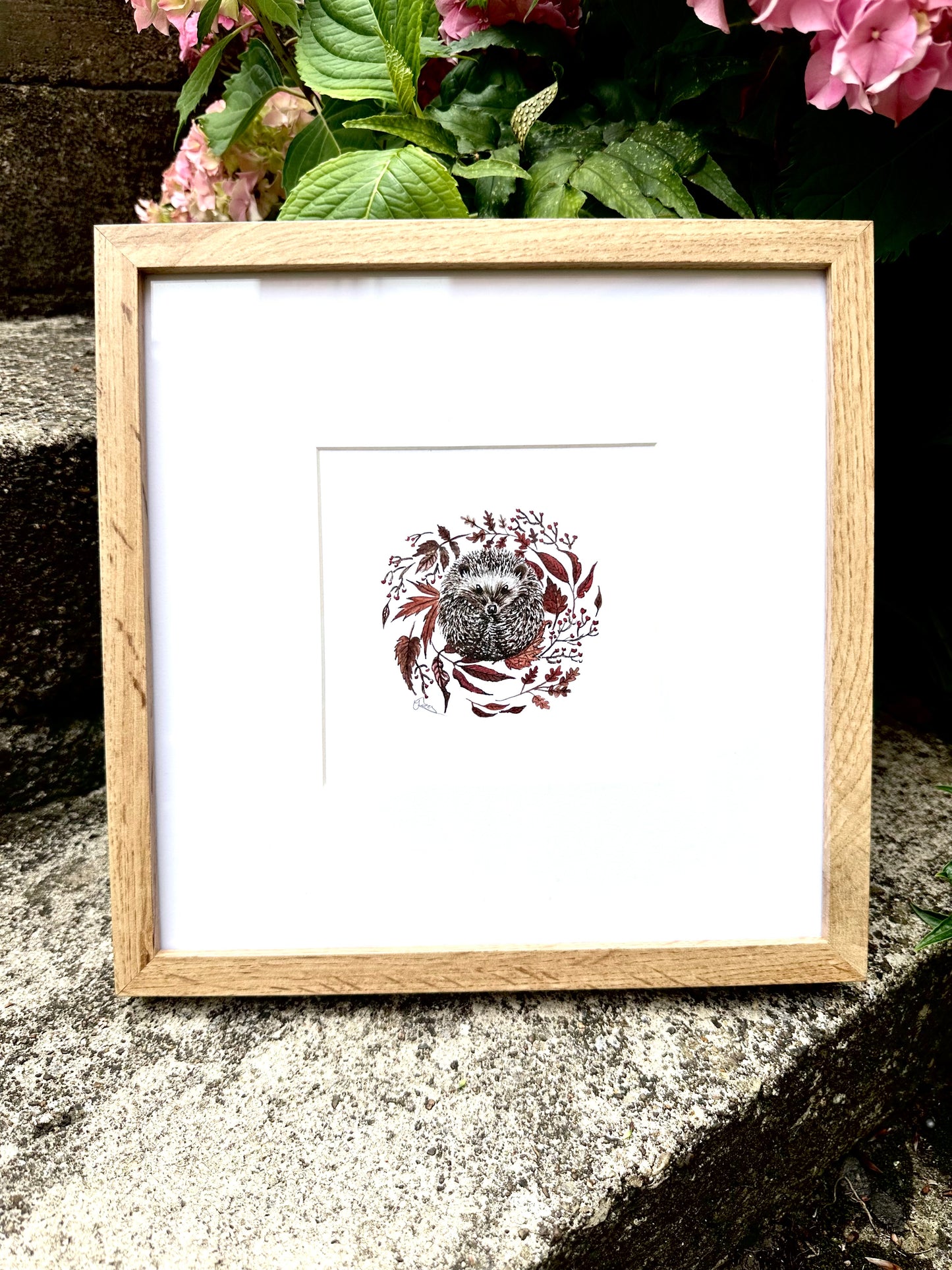 Autumn Hedgehog A5 Watercolour Art Print