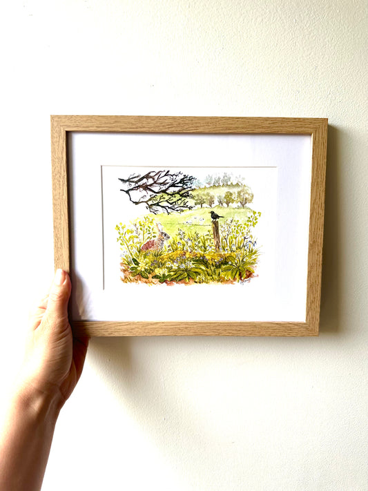 Edge Of The Bluebell Woods A5 Watercolour Art Print